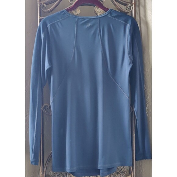 Athleta Fastest Track Womens Med Navy Blue Long Sleeve Activewear Athletic Shirt - Picture 2 of 9